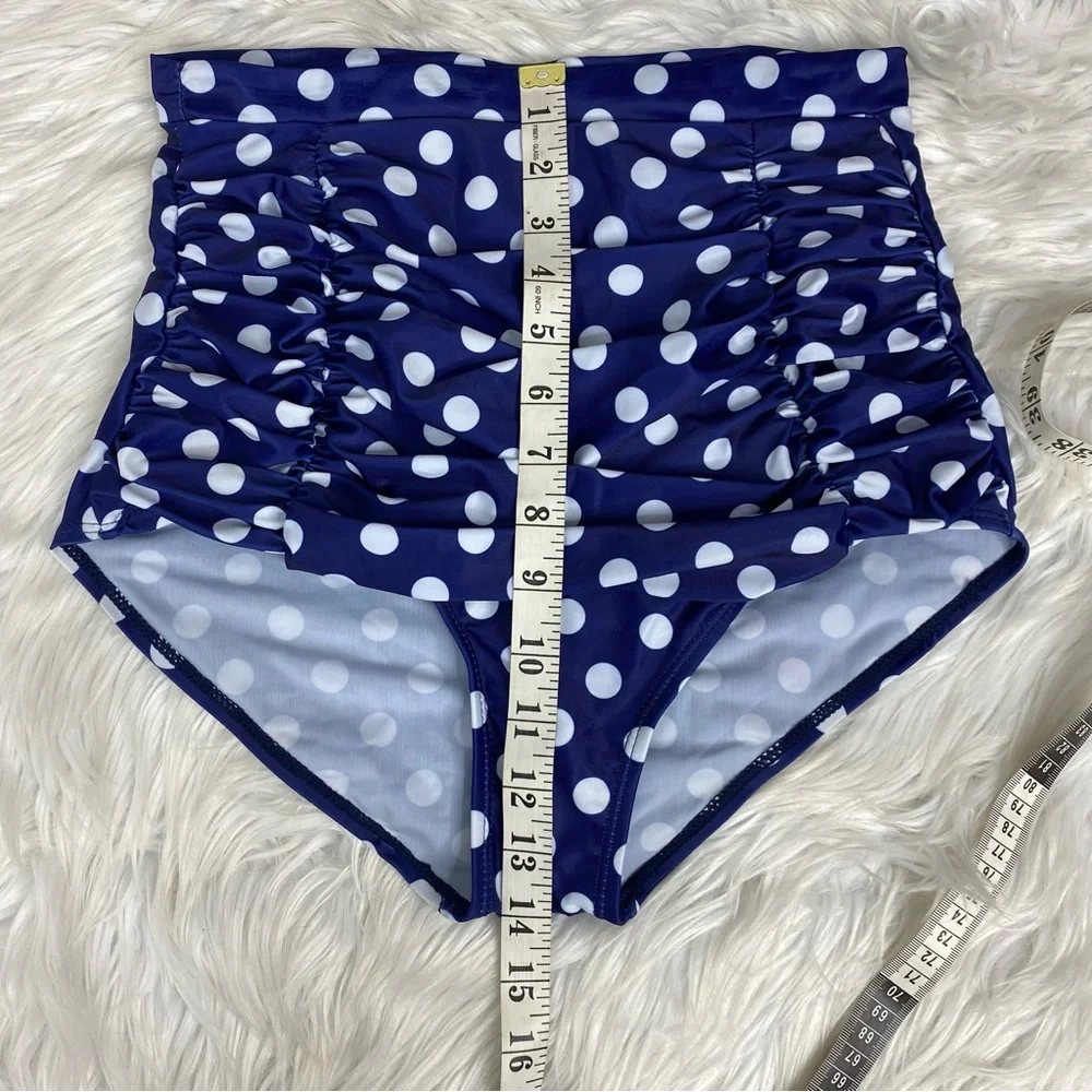 Aixy Women’s NWT Two Piece Retro High Waisted Polka Dot Bikini Swimsuit - Picture 13 of 16